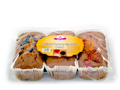 Variety Madeira Cakes (Schokoladen-, Kirschen-, einfacher Kuchen) 560g